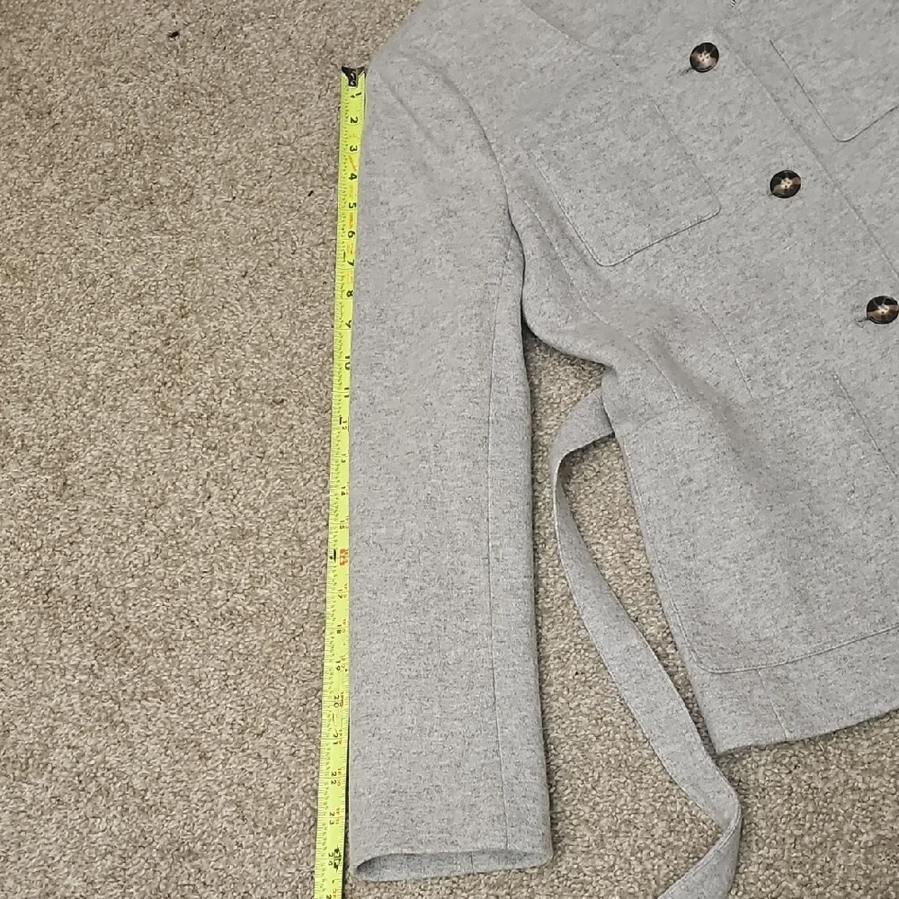 J. Crew Heather Gray Belted Jacket - Picture 9 of 12